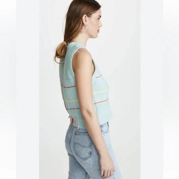 Alice + Olivia Rosalina Grid Shell Sweater Vest Plaid Large - Picture 10 of 10